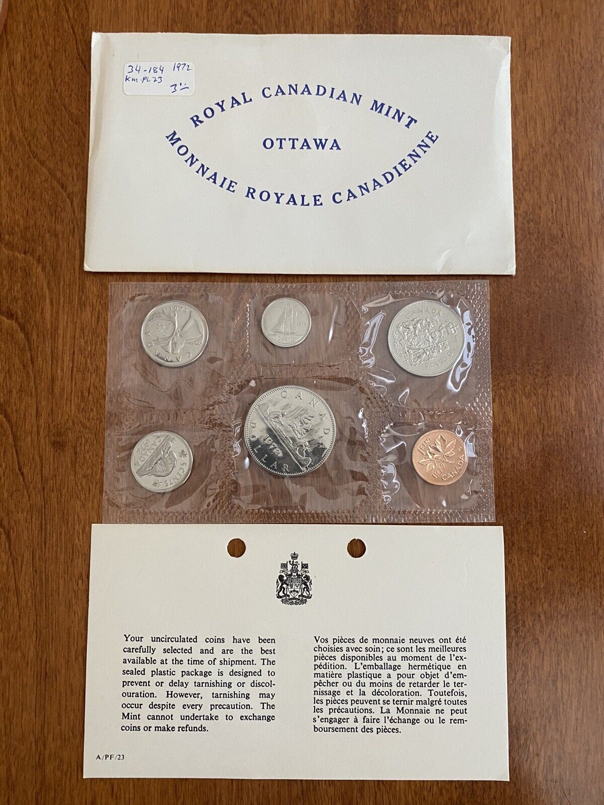 1972 Canada Coins Uncirculated Mint Set Proof Like 6 Pieces Sealed
